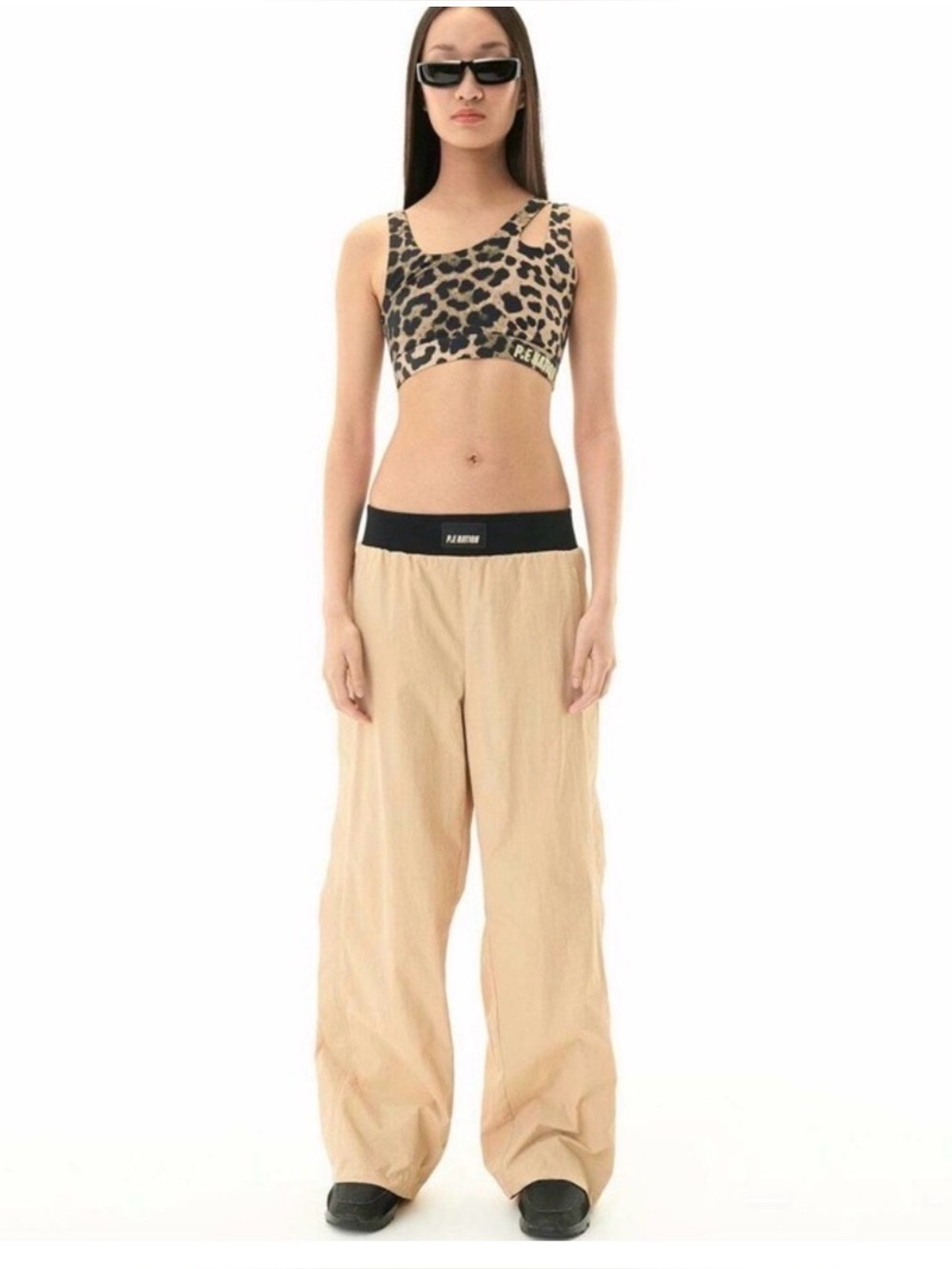PE. Nation Azzurra Nylon Pant in Beige Size Medium